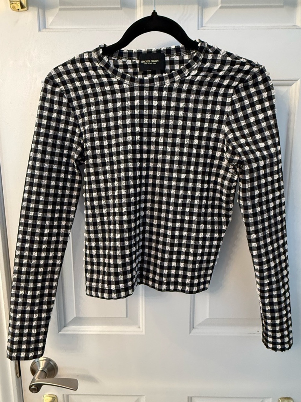 Rachel Comey Black and White Gingham Top